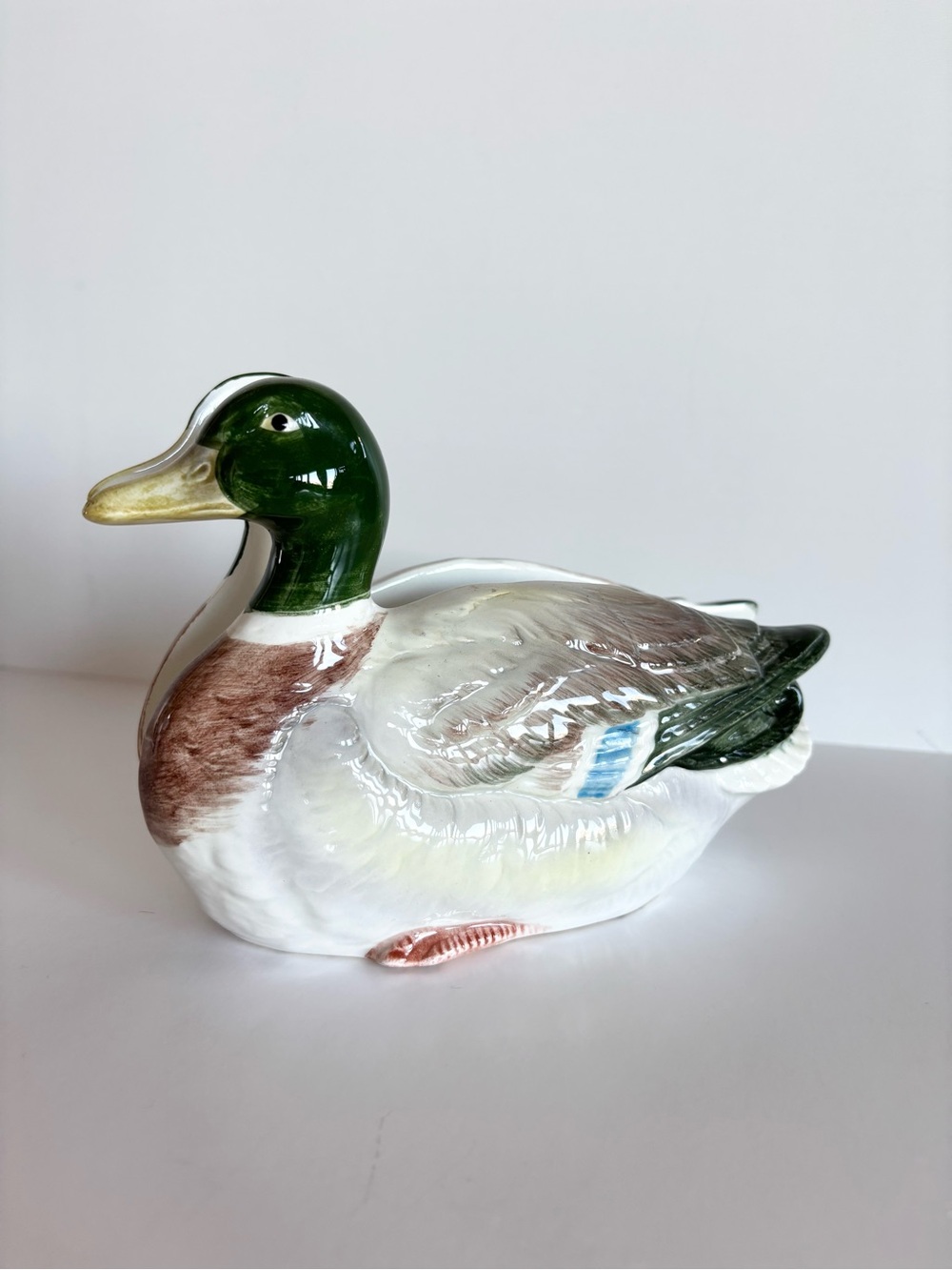 Vintage Otagiri Japan Mallard Duck Ceramic Napkin Holder